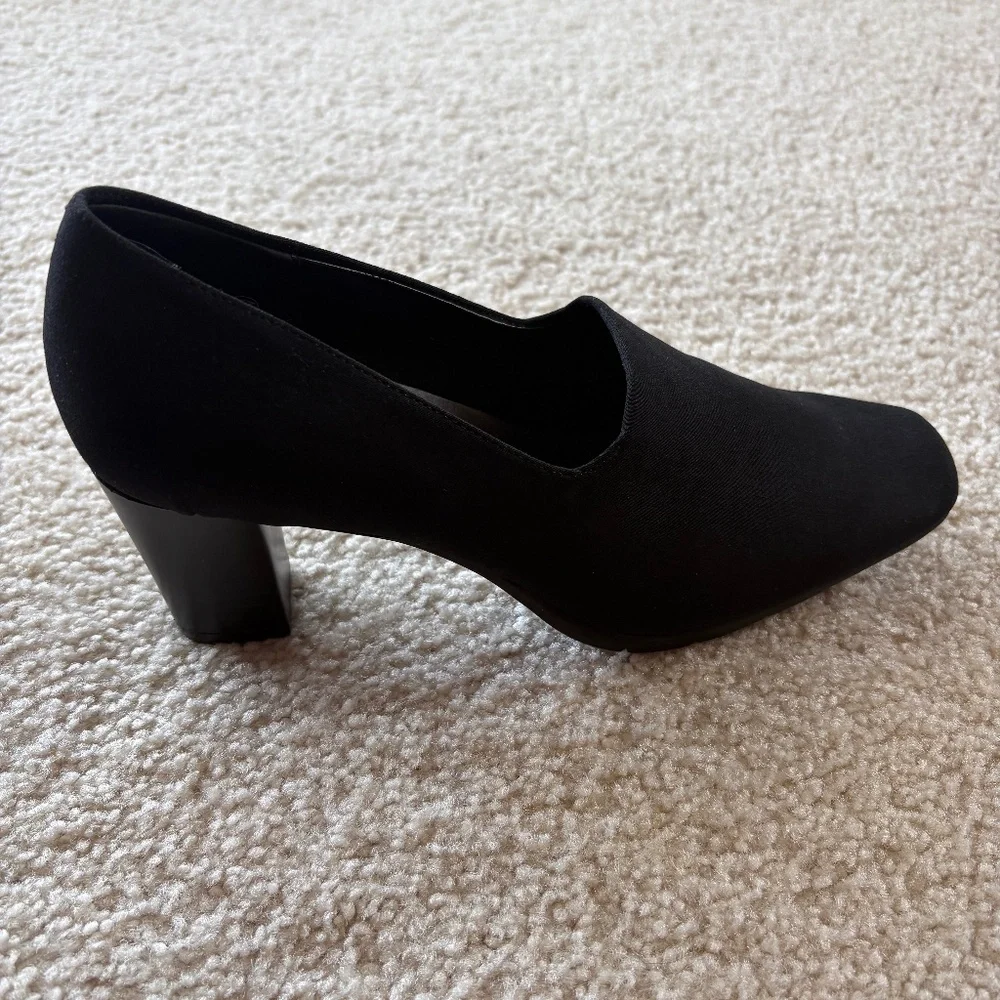 Aerosoles Size 8.5 Black Monday Night Square Toe Pumps - Picture 3 of 10